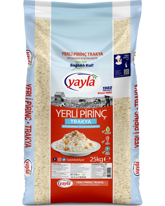 Yayla Trakya Pirinç - 25 Kilogram